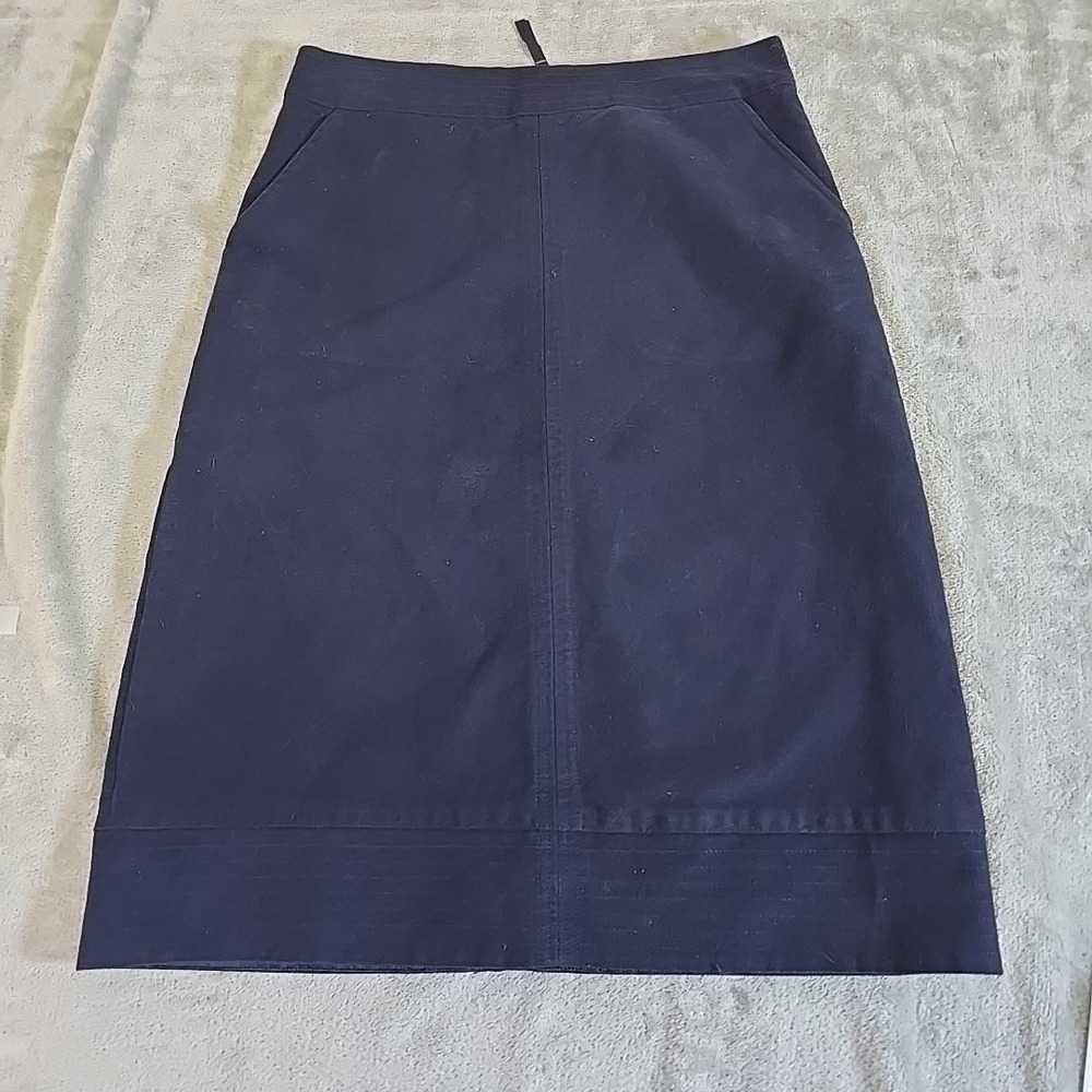 Boden Skirt Womens 8R Blue Straight Pencil 98% Cotton Preppy Casual Classicore